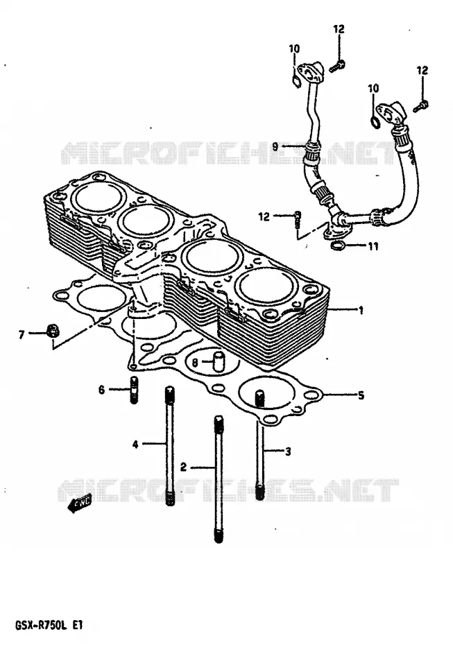 CYLINDRE (MODELE L) Suzuki MOTO 750 GSX-R 1988  GSX-R750J(J/K/L)