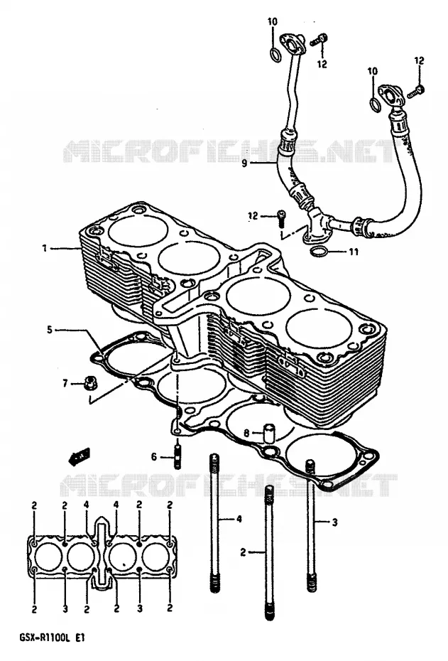 CYLINDRE Suzuki MOTO 1100 GSX-R 1990  GSX-R1100L(K/L)