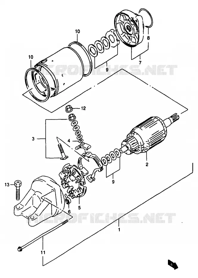 DEMARREUR Suzuki MOTO 1200 BANDIT 2000  GSF1200SY(T/V/W/X/Y)