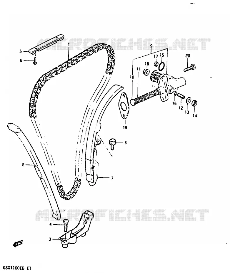 DISTRIBUTION (MODELE D) Suzuki MOTO 1100 GSX-E 1983  GSX1100ED(Z/D)