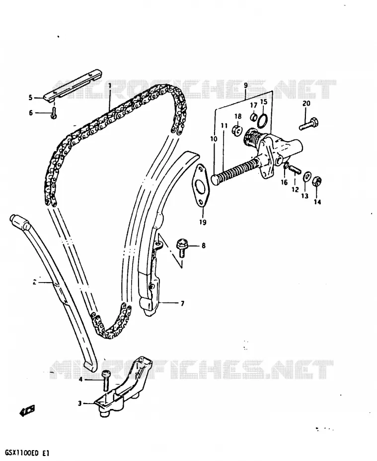 DISTRIBUTION (MODELE Z) Suzuki MOTO 1100 GSX-E 1983  GSX1100ED(Z/D)