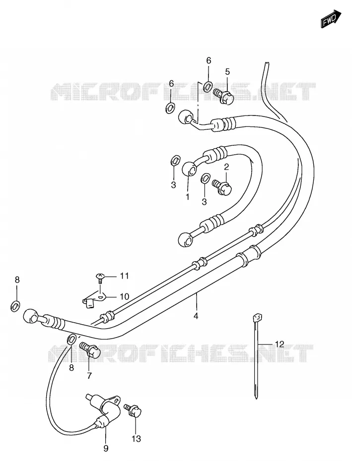 DURITE DE FREIN ARRIERE (GSF1200SAV/SAW/SAX/SAY) Suzuki MOTO 1200 BANDIT 2000  GSF1200SY(E2)