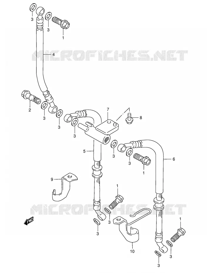DURITE DE FREIN AVANT (GSF1200ST/SV/SW/SX/SY) Suzuki MOTO 1200 BANDIT 1998  GSF1200SW(E28)