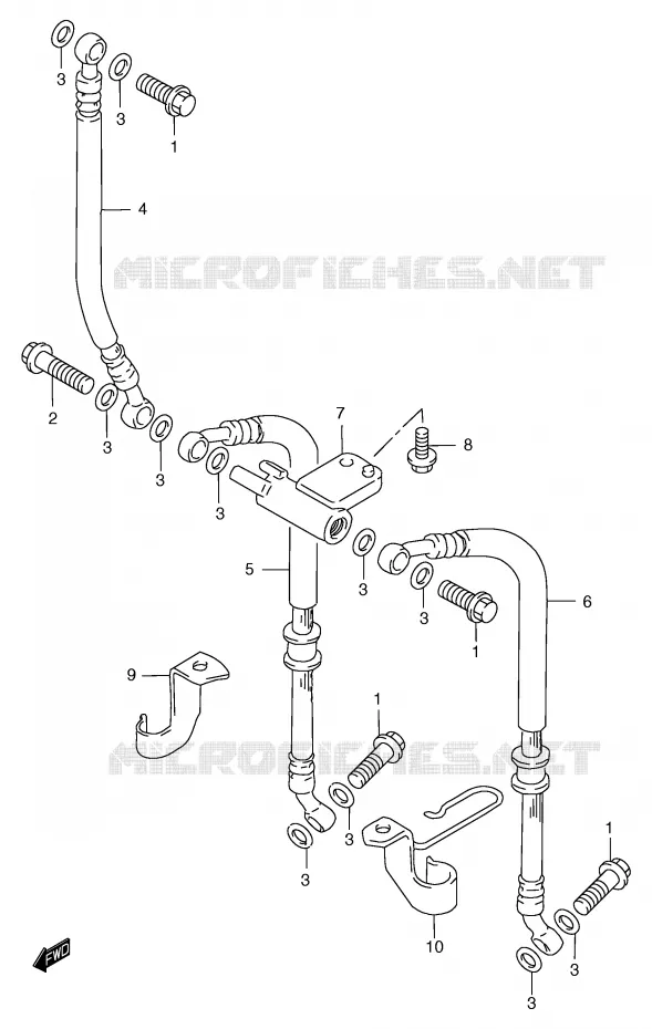 DURITE DE FREIN AVANT (GSF1200T/V/W/X/Y/ST/SV/SW/SX/SY) Suzuki MOTO 1200 BANDIT 2000  GSF1200SY(E2)