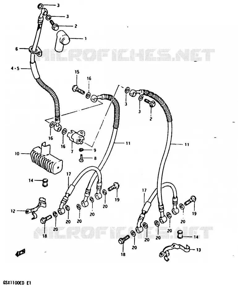 DURITE DE FREIN AVANT (GSX1100EZ/ED/EXD/ESD) Suzuki MOTO 1100 GSX 1982  GSX1100Z(Z/D)