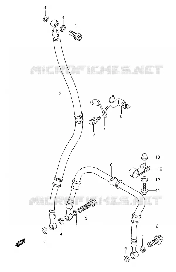 DURITE DE FREIN AVANT (MODELE S/T/V/W) Suzuki MOTO 1100 GSX-R 1996  GSX-R1100WSKT(E28)