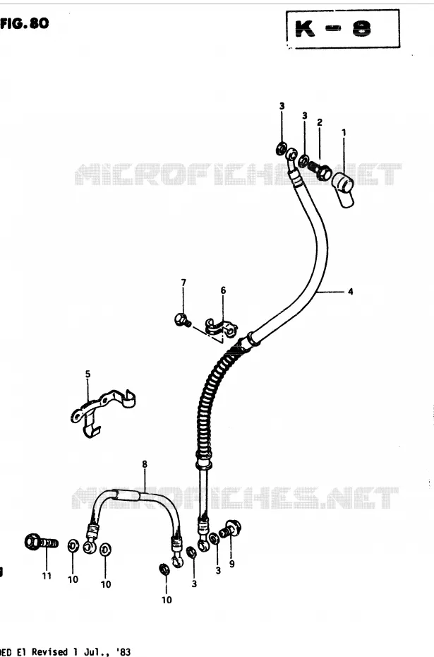 DURITE DE FREIN AVANT Suzuki MOTO 250 GSX 1983  GSX250ESD(Z/D)