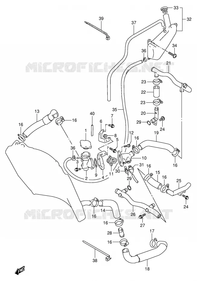 DURITE DE RADIATEUR (MODELE P/R) Suzuki MOTO 1100 GSX-R 1994  GSX-R1100WR(E2)