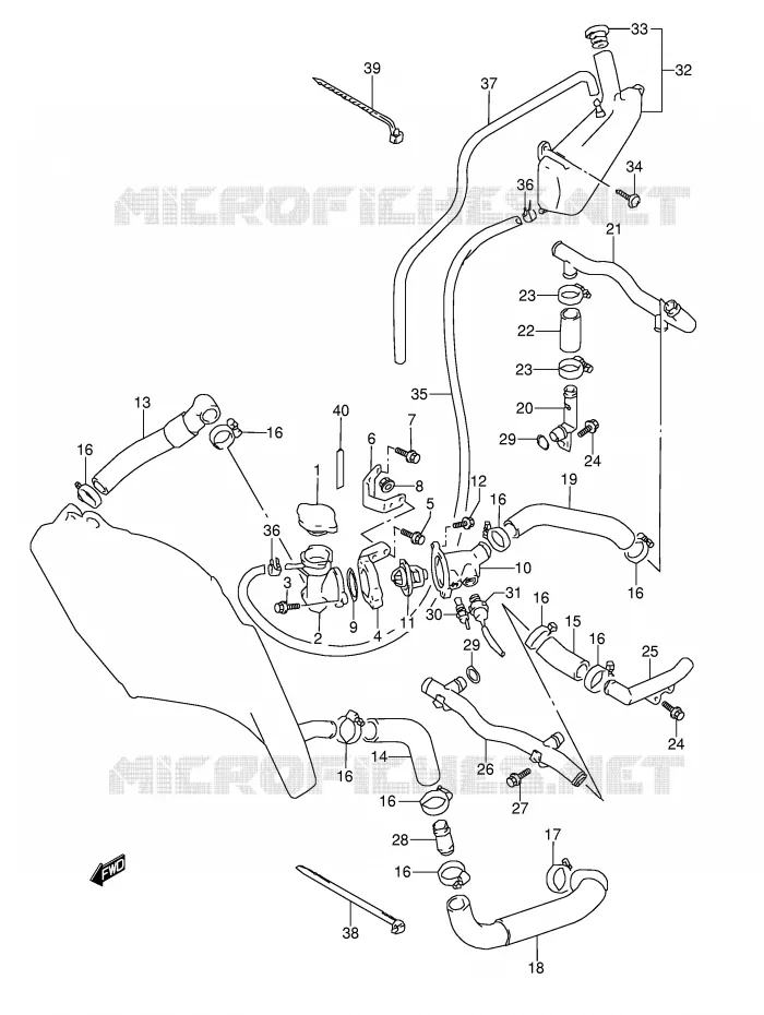DURITE DE RADIATEUR (MODELE P/R) Suzuki MOTO 1100 GSX-R 1995  GSX-R1100WS(E28)