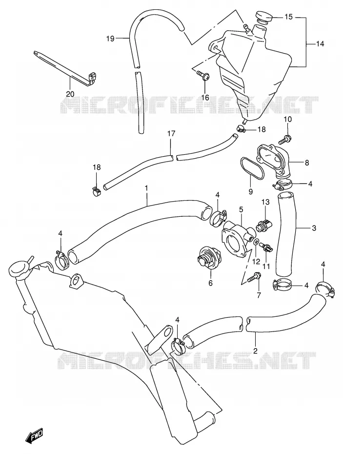 DURITE DE RADIATEUR (MODELE W/X) Suzuki MOTO 750 GSX-R 1996  GSX-R750T(E2)