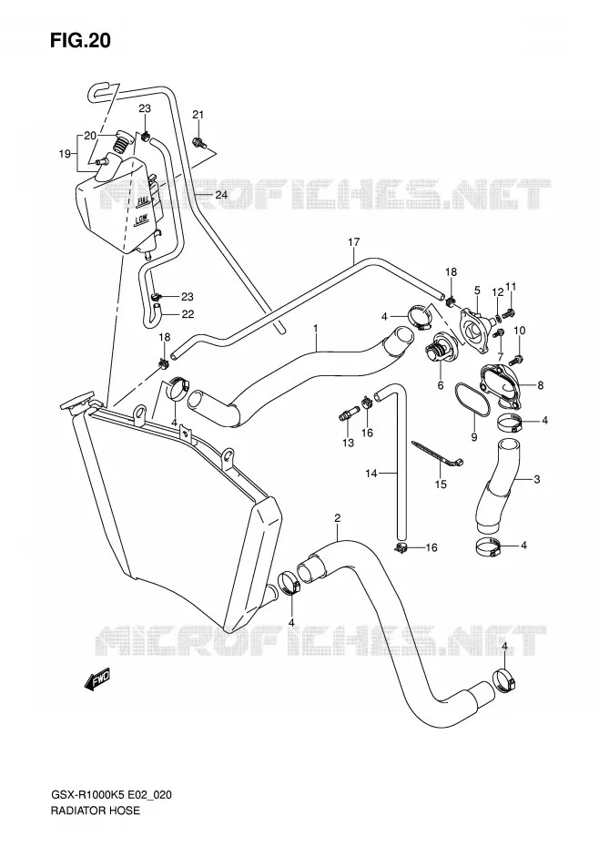 DURITE DE RADIATEUR Suzuki MOTO 1000 GSX-R 2006  GSX-R1000K6(E2)