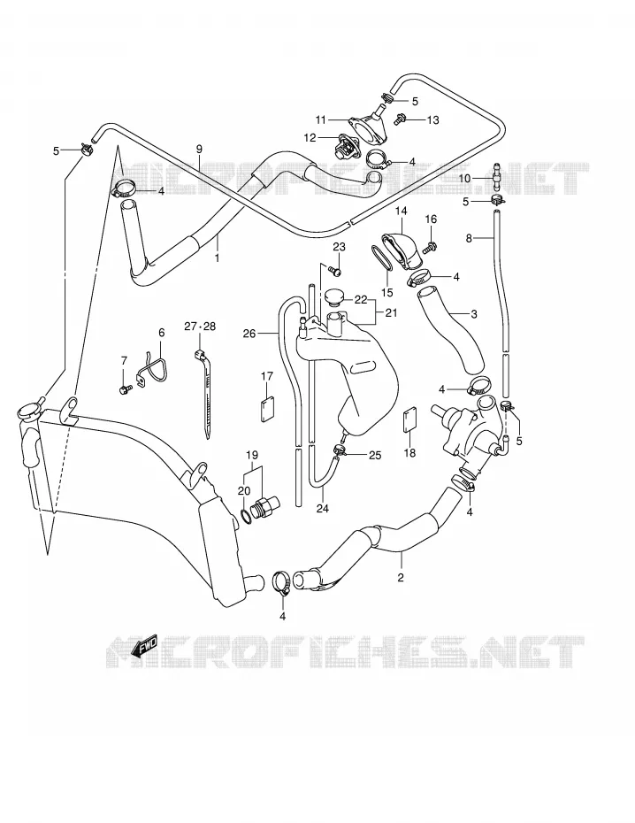DURITE DE RADIATEUR Suzuki MOTO 1300 HAYABUSA 2006  GSX1300RU1K6(E2)
