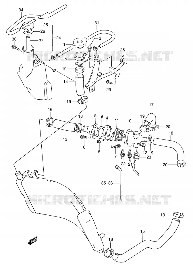 DURITE DE RADIATEUR Suzuki MOTO 250 GSX 1991  GSX250FM(E24)