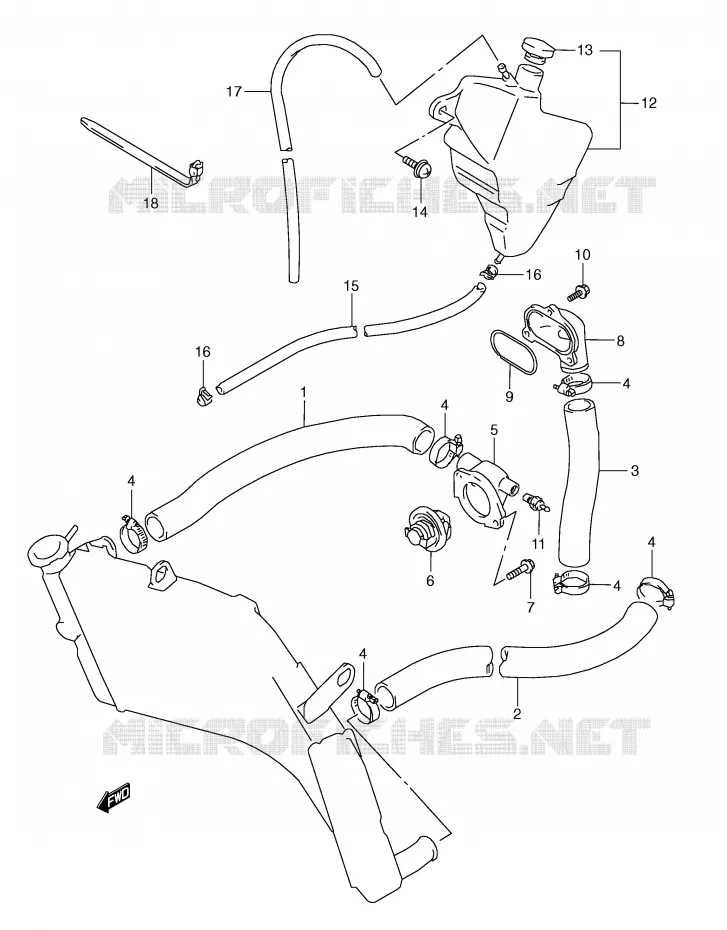DURITE DE RADIATEUR Suzuki MOTO 600 GSX-R 2000  GSX-R600Y(E2)