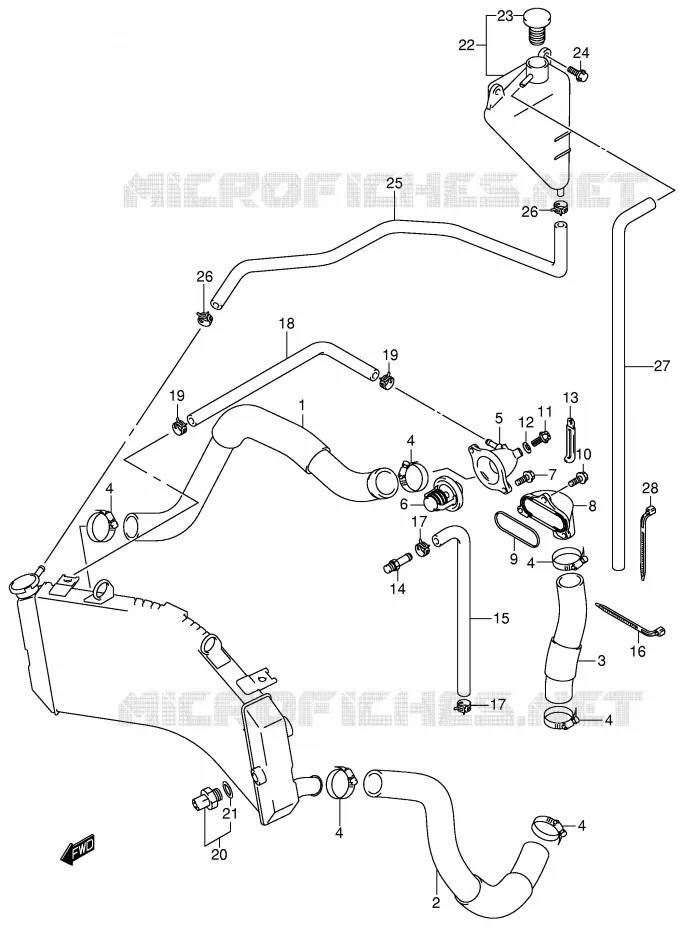 DURITE DE RADIATEUR Suzuki MOTO 600 GSX-R 2001  GSX-R600U1K1(E2)
