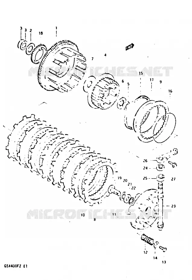 EMBRAYAGE Suzuki MOTO 400 GSX 1981  GSX400FX(X/Z)