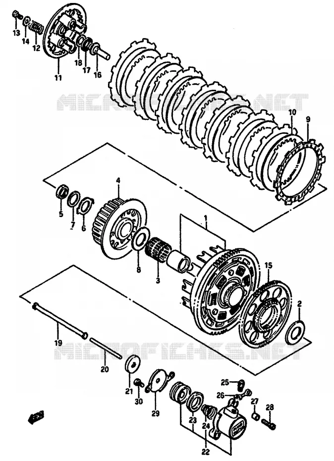 EMBRAYAGE Suzuki MOTO 750 GSX-R 1987  GSX-R750XH(F/G/H)