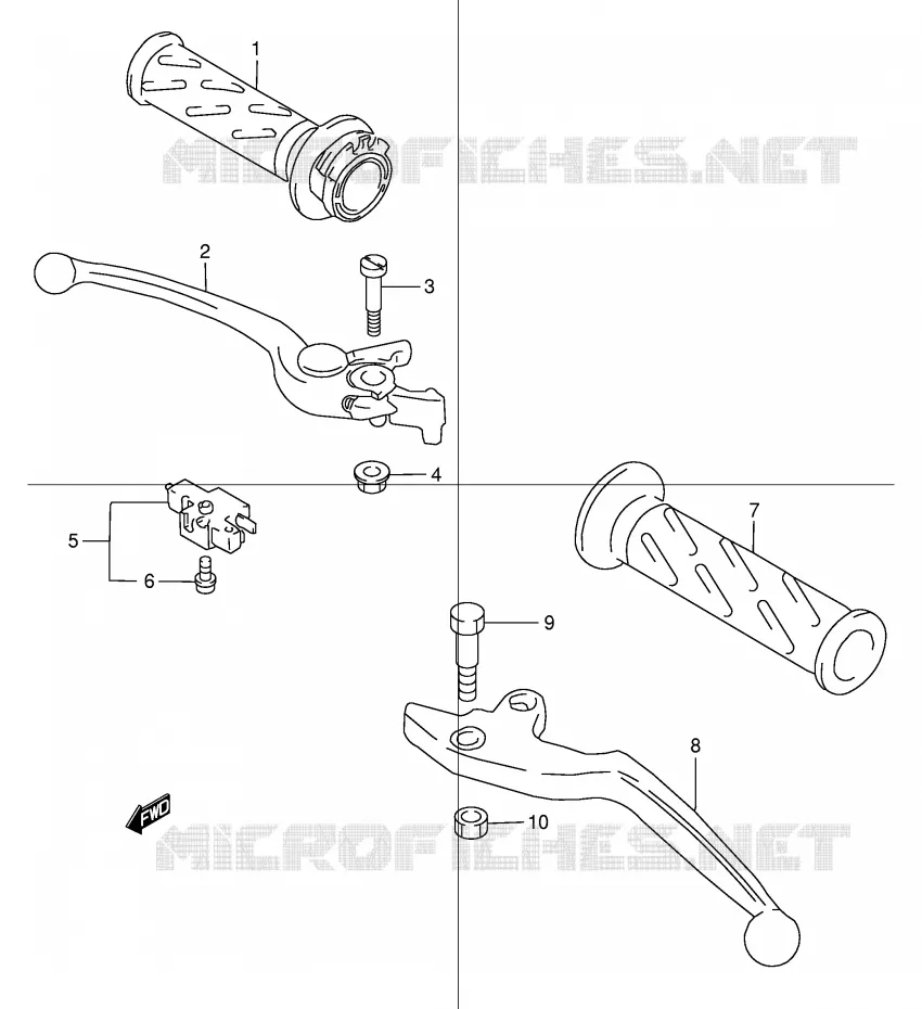 ENSEMBLE LEVIERS - POIGNEES Suzuki MOTO 1200 GSX 1999  GSX1200X(E4)