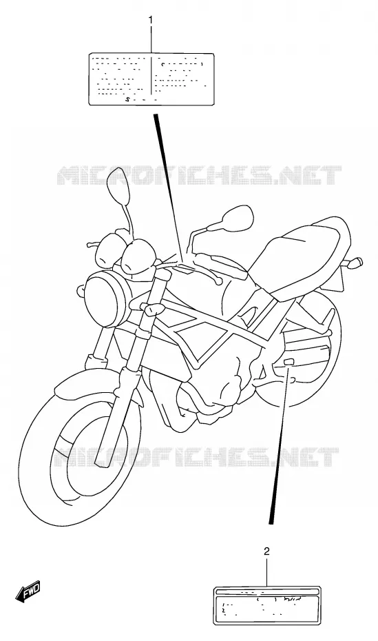 ETIQUETTE D'AVERTISSEMENT Suzuki MOTO 400 BANDIT 1997  GSF400VV(E30)