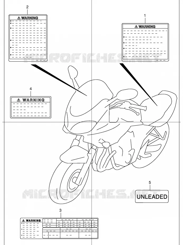 ETIQUETTE (MODELE K1) Suzuki MOTO 1200 BANDIT 2005  GSF1200SZK5(E2)