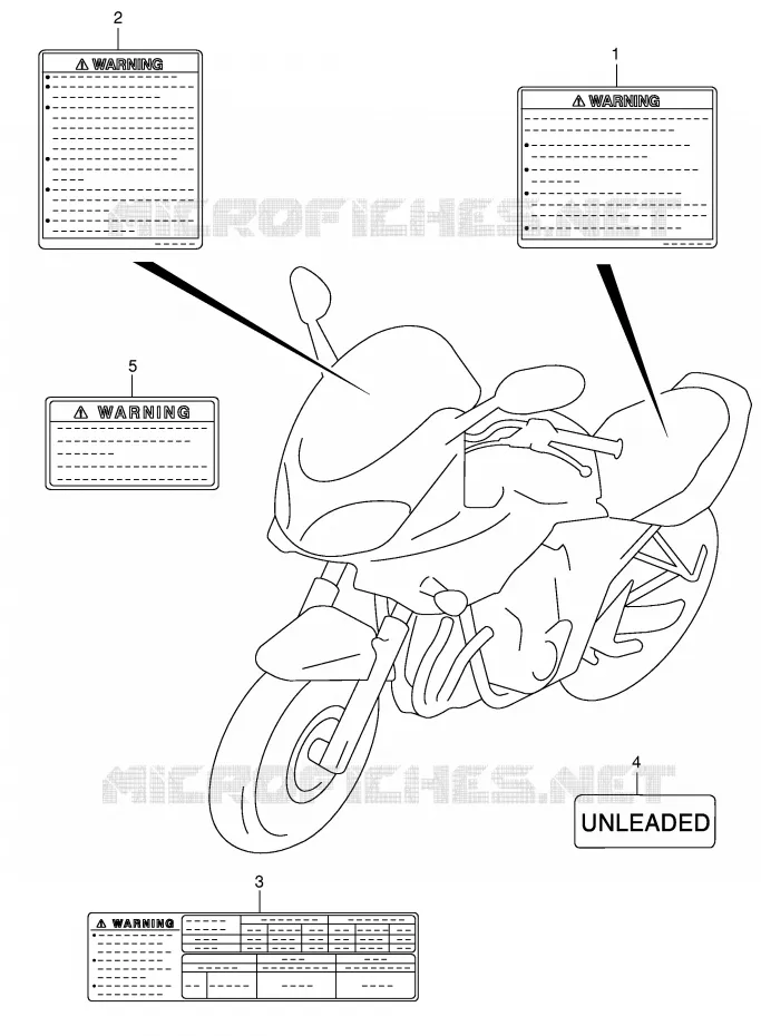 ETIQUETTE (MODELE K3/K4) Suzuki MOTO 600 BANDIT 2000  GSF600Y(E2)