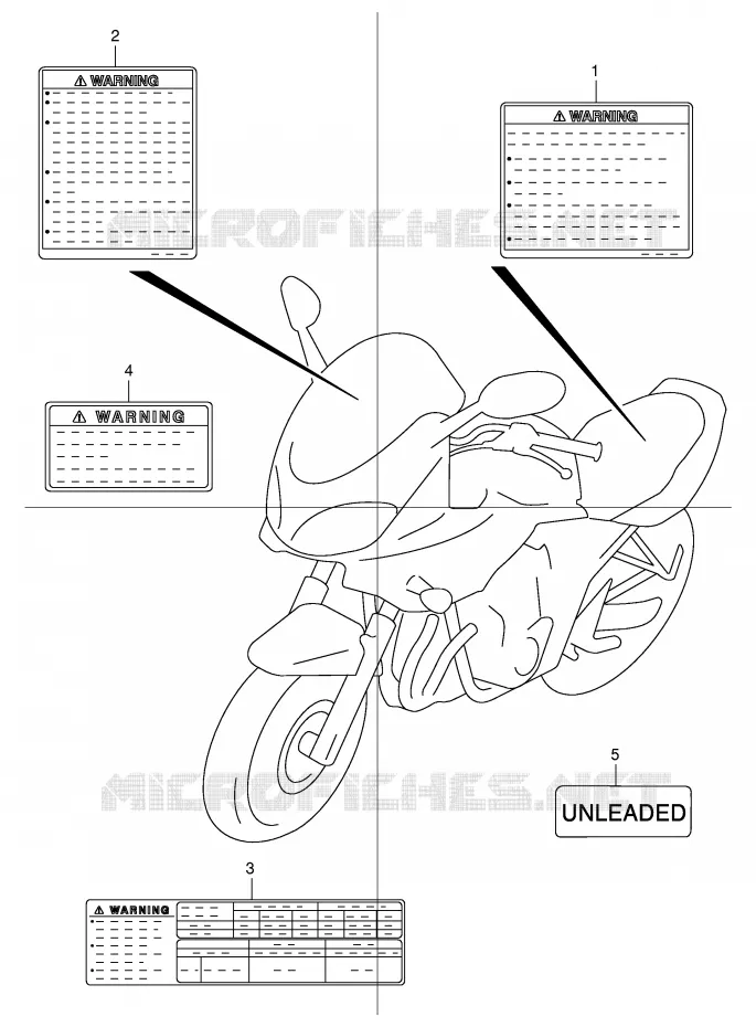 ETIQUETTE (MODELE Y) Suzuki MOTO 600 BANDIT 2000  GSF600SY(E2)