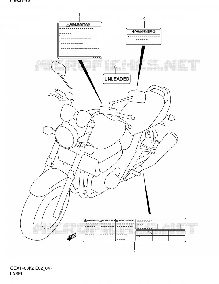ETIQUETTE Suzuki MOTO 1400 GSX 2005  GSX1400K5(E2)