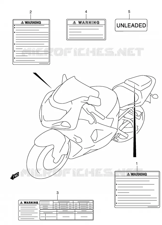 ETIQUETTE Suzuki MOTO 600 GSX-R 2001  GSX-R600K1(E2)