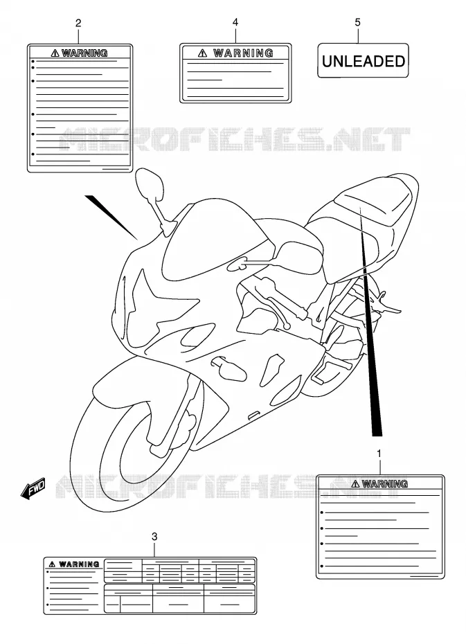 ETIQUETTE Suzuki MOTO 600 GSX-R 2005  GSX-R600U3K5(E2)