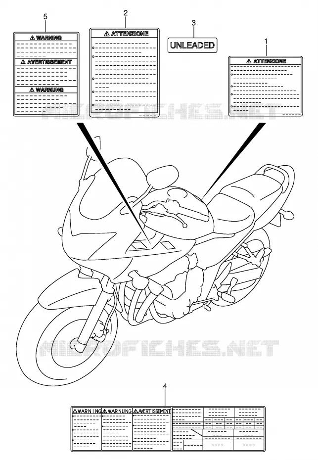 ETIQUETTE Suzuki MOTO 650 BANDIT 2006  GSF650SK6(E2)