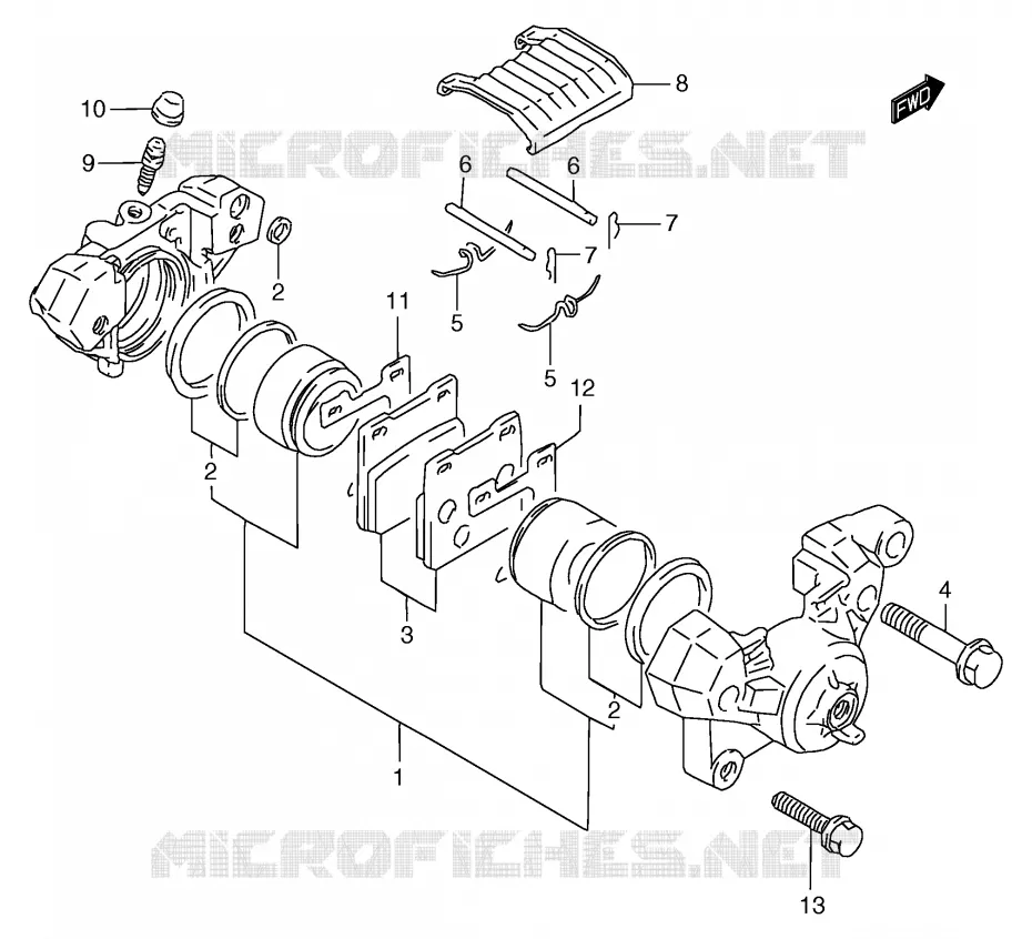 ETRIER DE FREIN ARRIERE (GSF1200SAV/SAW/SAX/SAY) Suzuki MOTO 1200 BANDIT 2000  GSF1200SAY(E2)