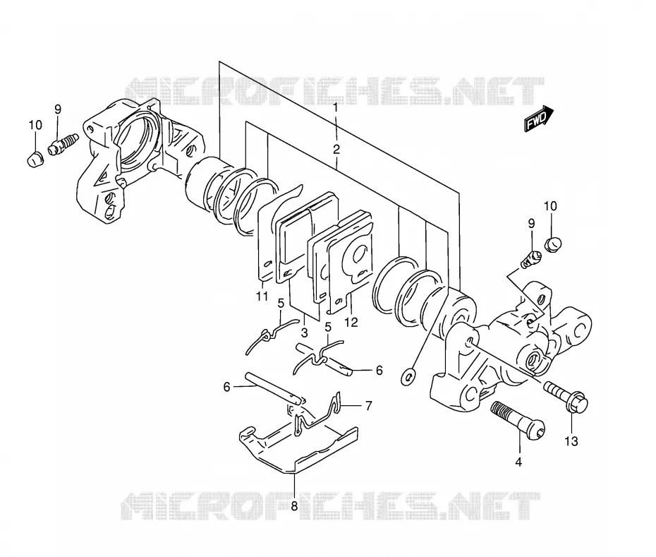 ETRIER DE FREIN ARRIERE (GSF1200ST/SV/SW/SX/SY) Suzuki MOTO 1200 BANDIT 1999  GSF1200SX(E28)
