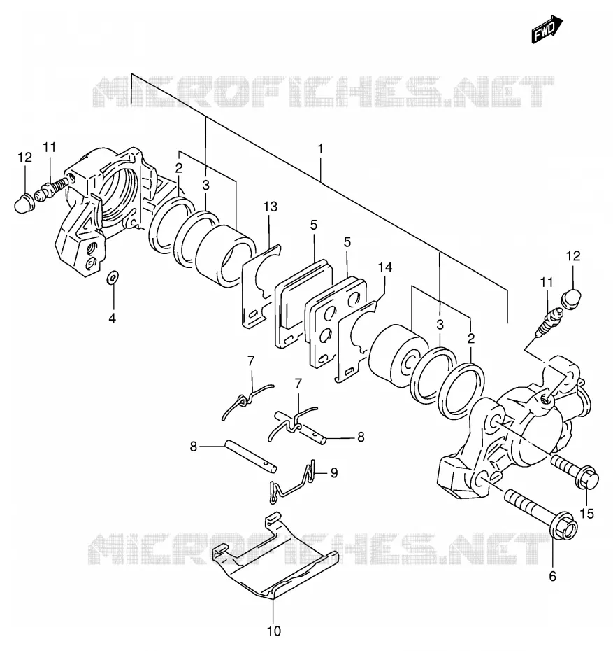 ETRIER DE FREIN ARRIERE (MODELE P/R) Suzuki MOTO 1100 GSX-R 1996  GSX-R1100WT(E2)