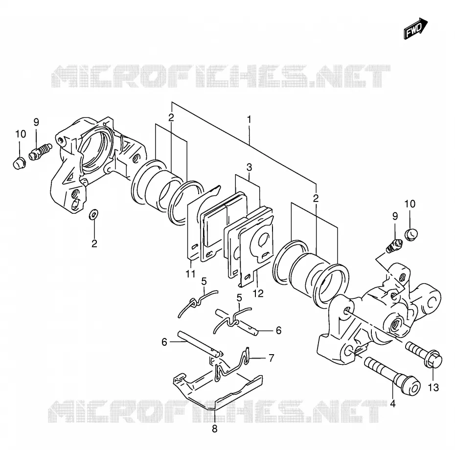 ETRIER DE FREIN ARRIERE (VOIR NOTE) Suzuki MOTO 1100 GSX-R 1997  GSX-R1100WV(E2)