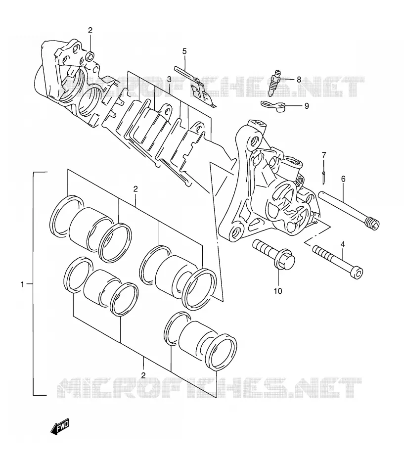ETRIER DE FREIN AVANT (GSF1200ST/SV/SW/SX/SY) Suzuki MOTO 1200 BANDIT 1997  GSF1200SV(E28)