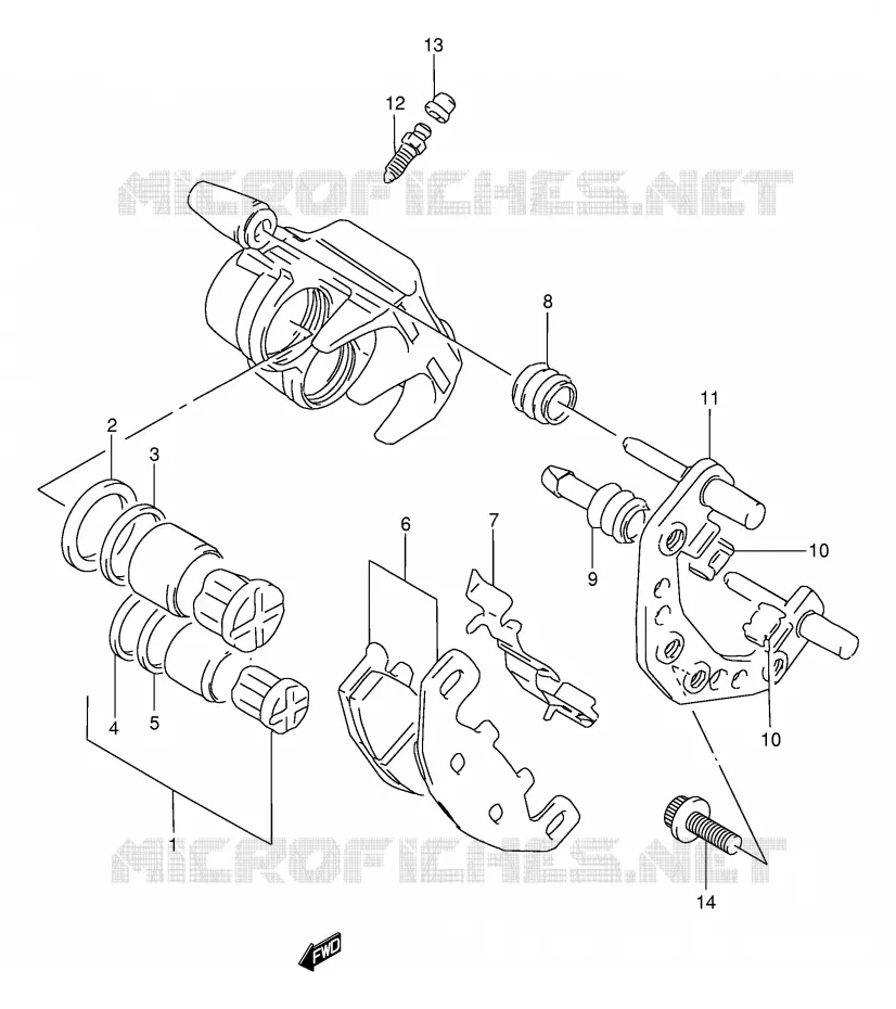 ETRIER DE FREIN AVANT (MODELE M) Suzuki MOTO 250 GSX 1992  GSX250FN(E24)