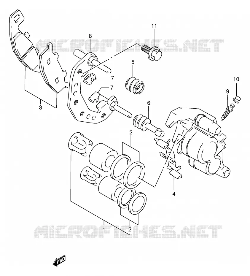 ETRIER DE FREIN AVANT (MODELE N/P/R/T/V) Suzuki MOTO 250 GSX 1993  GSX250FP(E24)