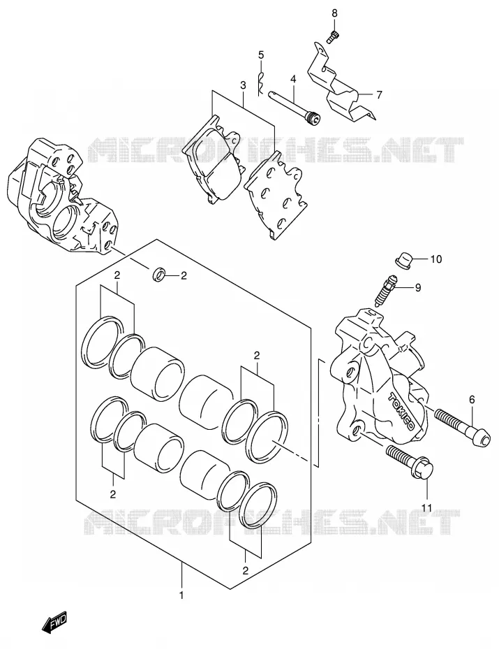 ETRIER DE FREIN AVANT Suzuki MOTO 600 GSX-R 2003  GSX-R600ZK3(E2)