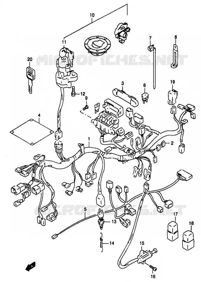 FAISCEAU ELECTRIQUE (GSF1200SAV/SAW/SAX/SAY) Suzuki MOTO 1200 BANDIT 2000  GSF1200SAY(T/V/W/X/Y)