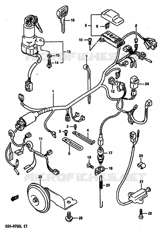 FAISCEAU ELECTRIQUE (MODELE L) Suzuki MOTO 750 GSX-R 1990  GSX-R750L(J/K/L)