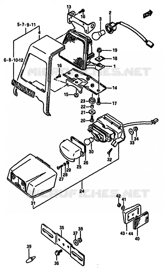 FEU ARRIERE - ECLAIRAGE DE PLAQUE Suzuki MOTO 750 GSX-R 1986  GSX-R750G(F/G/H)