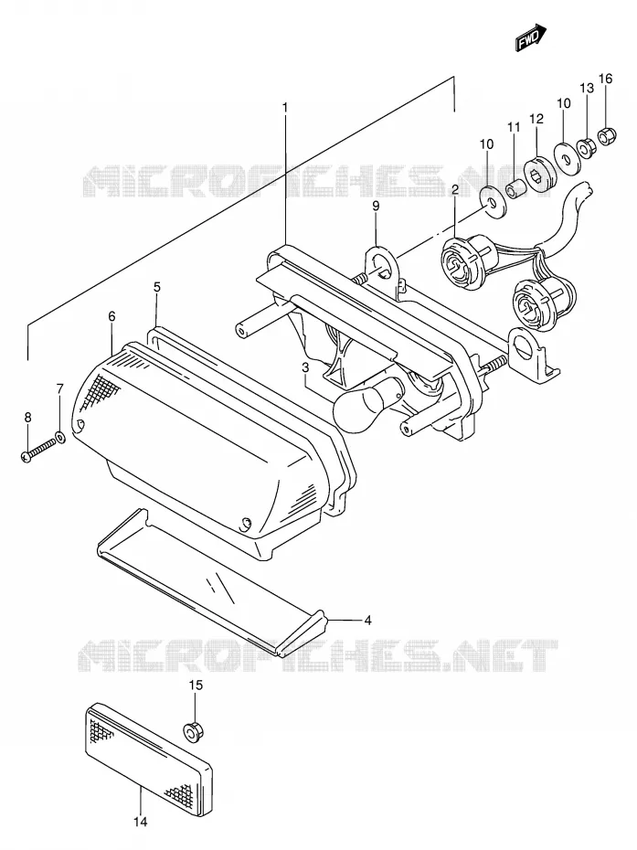 FEU ARRIERE (MODELE M) Suzuki MOTO 250 GSX 1991  GSX250FM(E24)