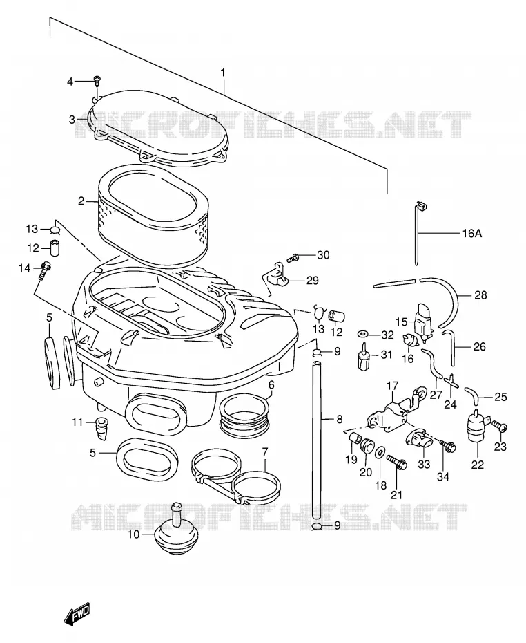 FILTRE A AIR (MODELE W/X) Suzuki MOTO 750 GSX-R 1998  GSX-R750W(E2)