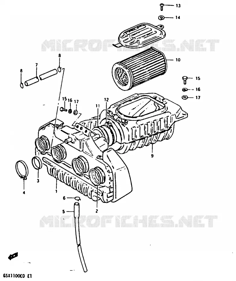 FILTRE A AIR (MODELE Z) Suzuki MOTO 1100 GSX 1982  GSX1100Z(Z/D)