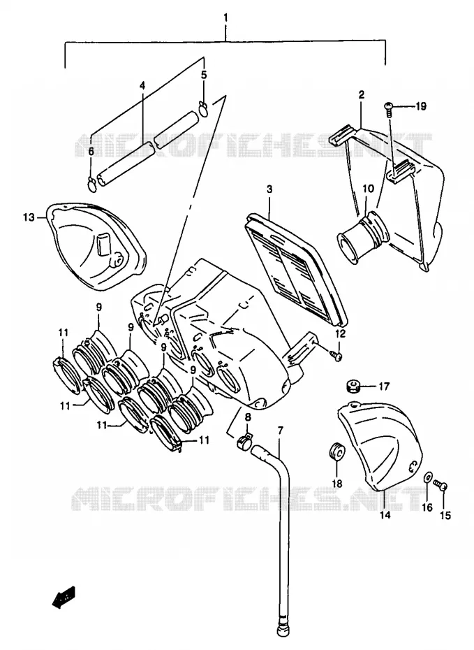 FILTRE A AIR Suzuki MOTO 1200 BANDIT 1997  GSF1200SAV(T/V/W/X/Y)