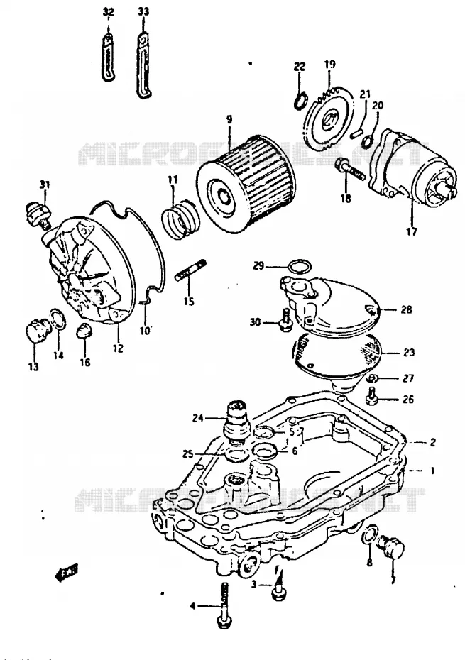 FILTRE A HUILE - POMPE A HUILE Suzuki MOTO 400 GSX-R 1987  GSX-R400H
