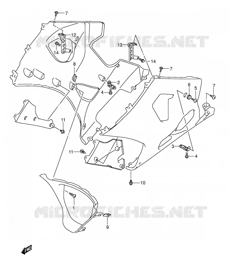 FLANCS DE CARENAGES Suzuki MOTO 1000 GSX-R 2003  GSX-R1000U2K3(E2)