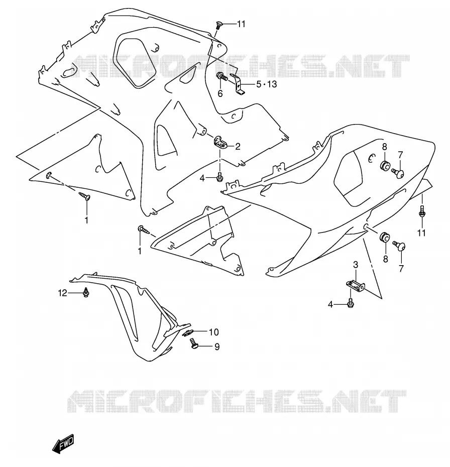 FLANCS DE CARENAGES Suzuki MOTO 600 GSX-R 2003  GSX-R600UZK3(E2)
