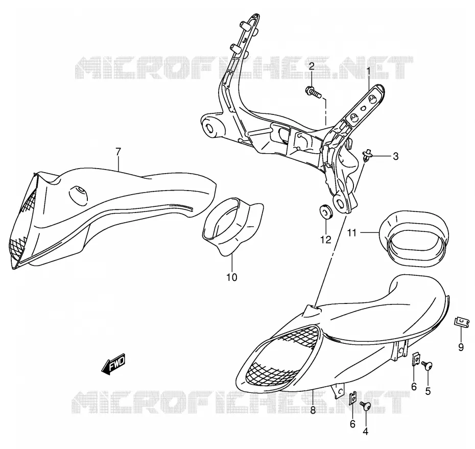 FLANCS DE CARENAGES Suzuki MOTO 600 GSX-R 2004  GSX-R600U3K4(E2)