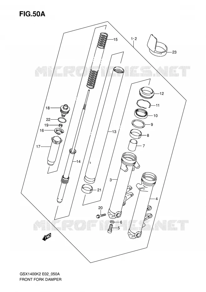 FOURCHE (MODELE K5) Suzuki MOTO 1400 GSX 2002  GSX1400U1K2(E2)